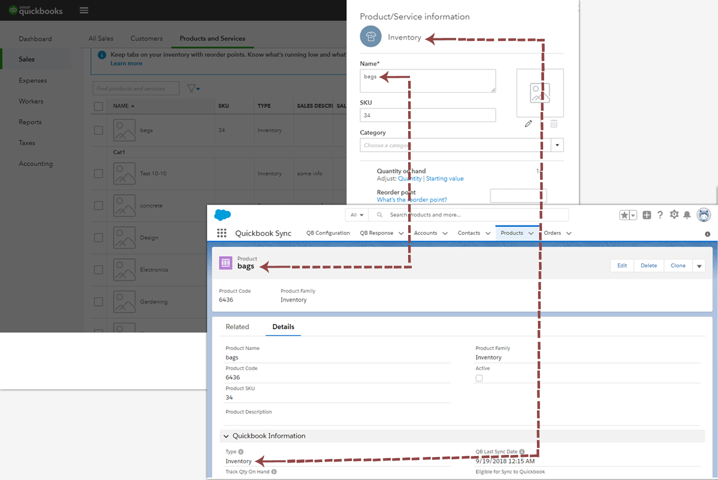 screenshot of QuickBooks Bi-Directional Synchronizer